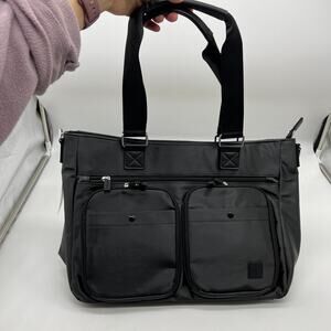 IHKWIP Cargo Catchall Tote with Two Crossbody Straps Metallic Black